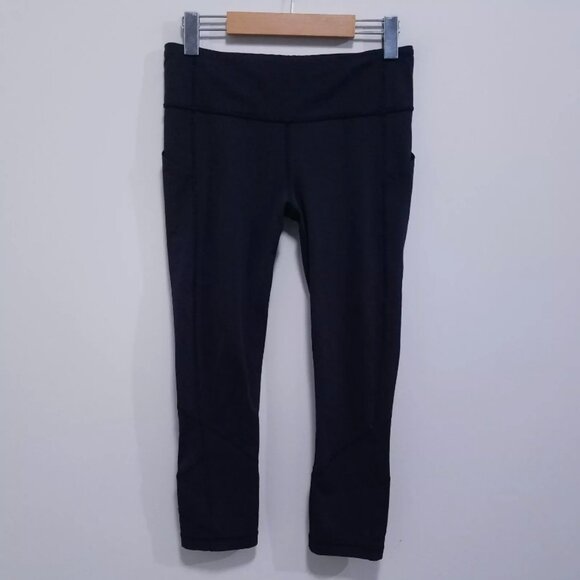 Lululemon Pace Rival Luxtreme Crop Leggings Size 6 Small Pants Black Skinny - Picture 2 of 16